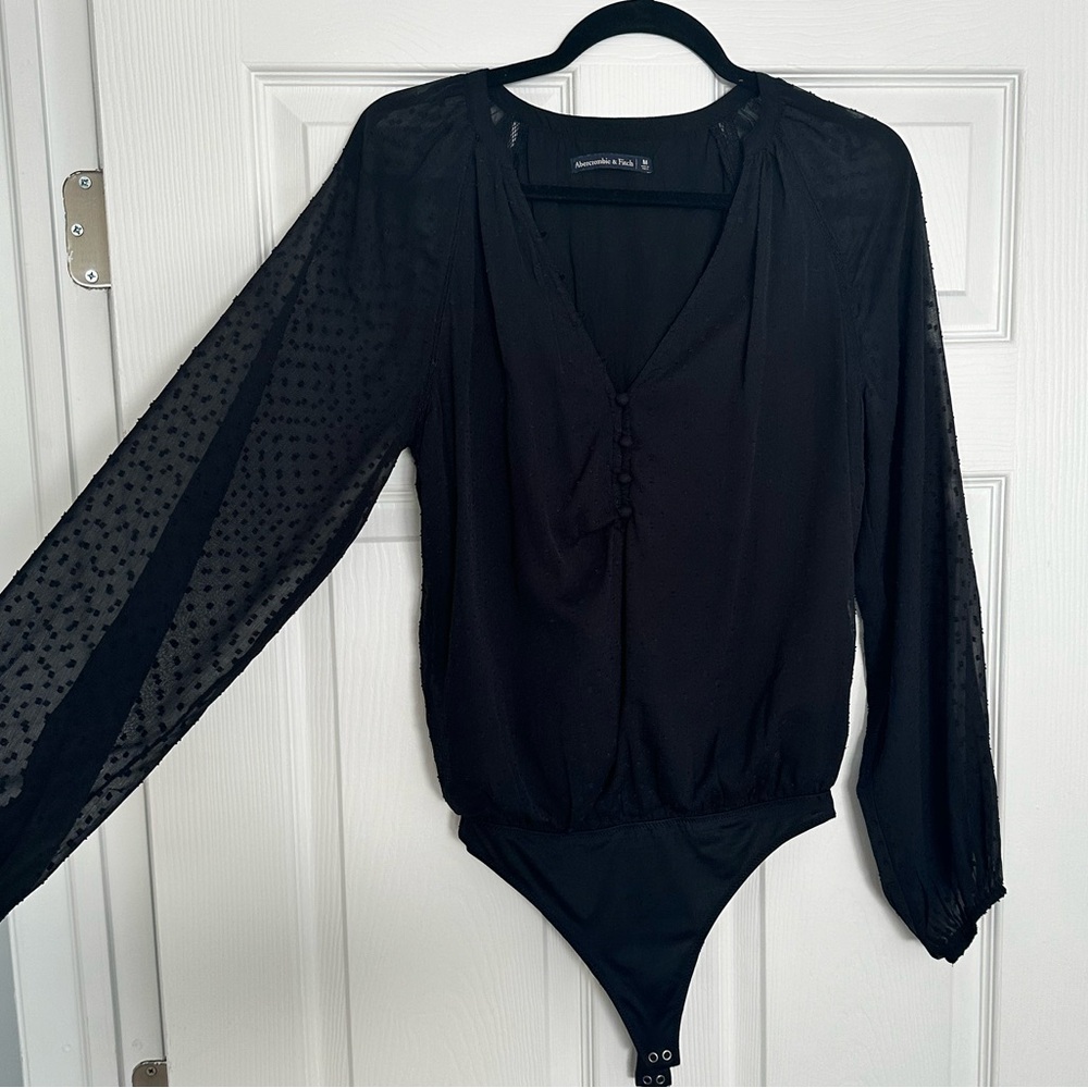 Abercrombie & Fitch Clipdot Chiffon Bodysuit